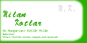 milan kotlar business card